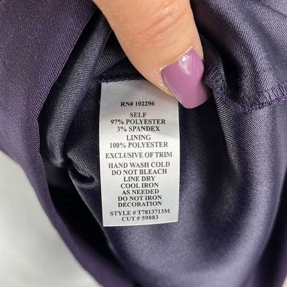 Connected Apparel embellished midi dress in PURPLE color Sz 12 - Picture 10 of 11
